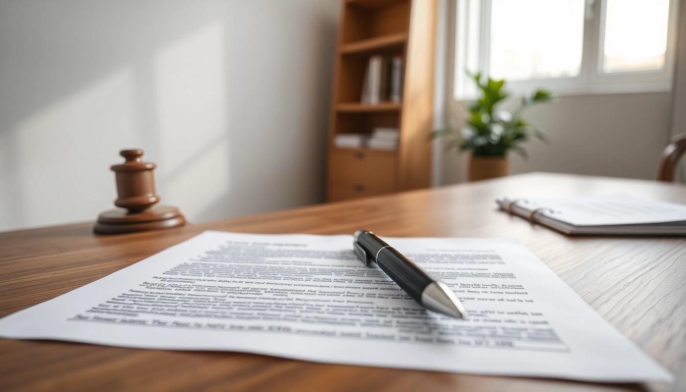 Visualizing the ejari cancellation process with legal documents on a desk.