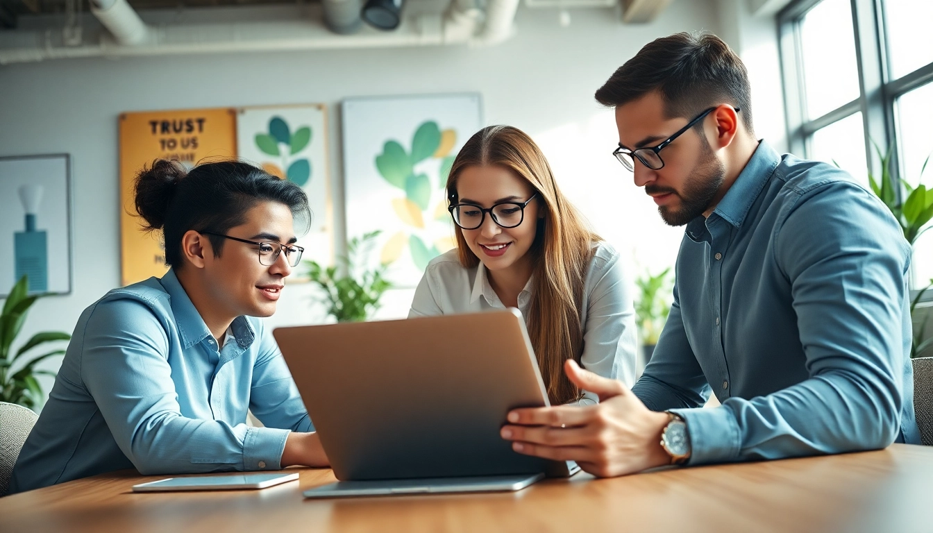 Analyze Google Ads Edmonton data with a focused digital marketing team in a modern office.