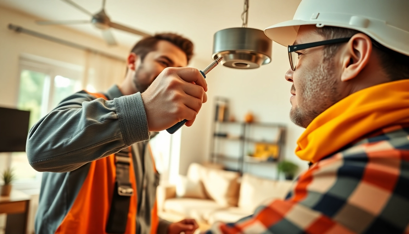 Ensure safety and quality with Electrical Service from a skilled electrician at work.