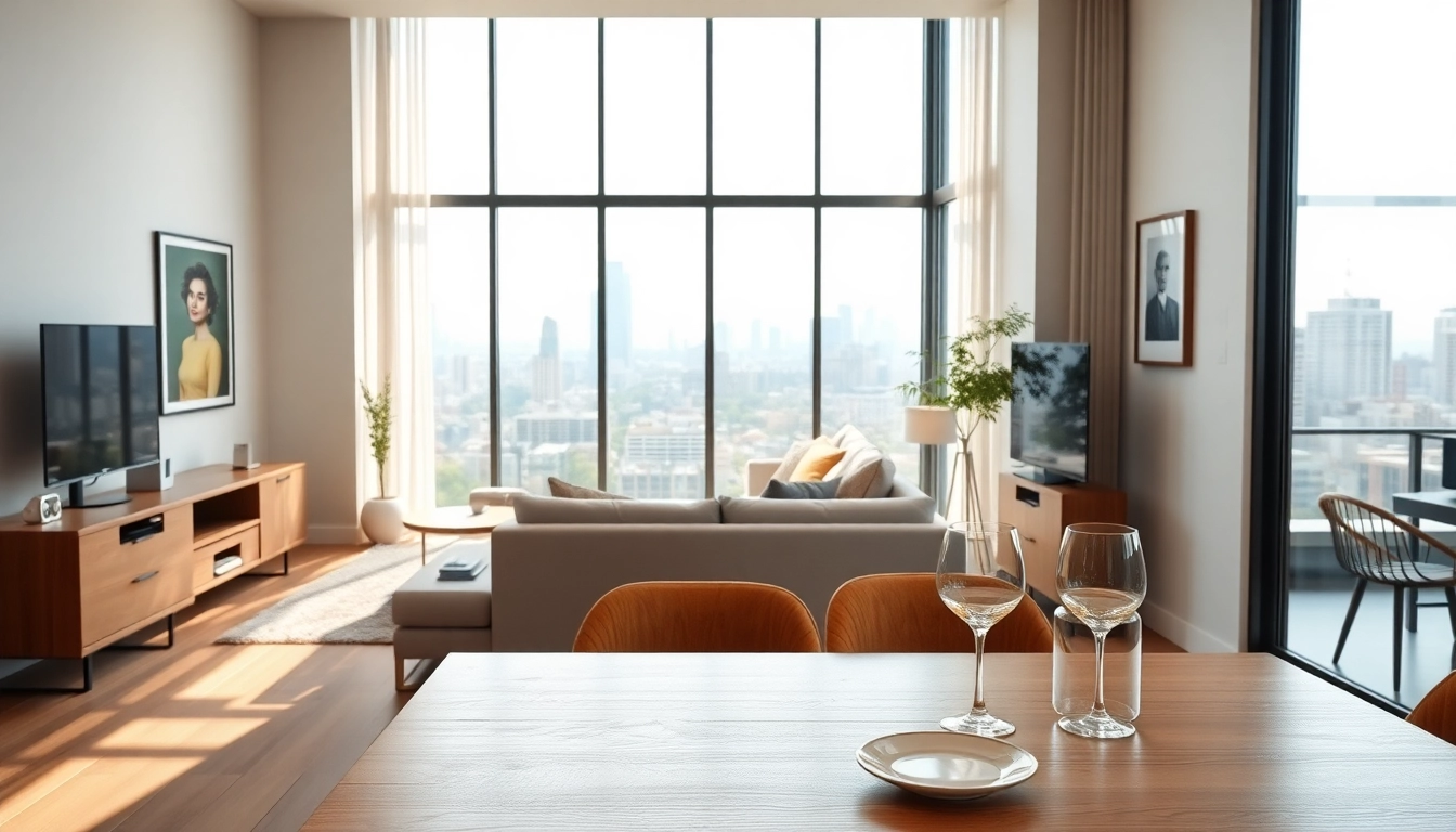 Enhance rental efficiency with an Airbnb automation tool in a modern apartment setting.