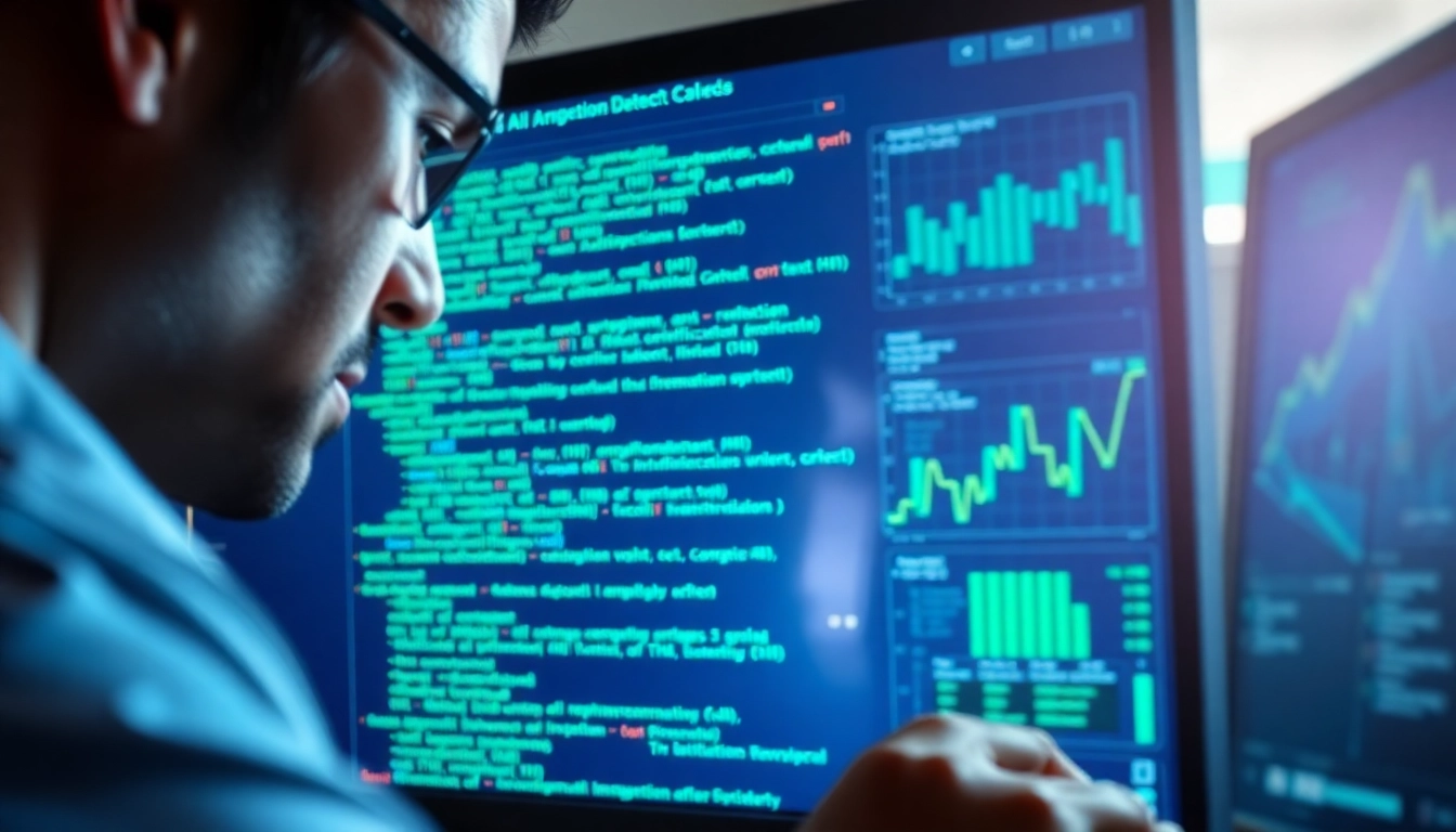 Analyze AI detection through technology visuals showcasing analytics and research prominently.