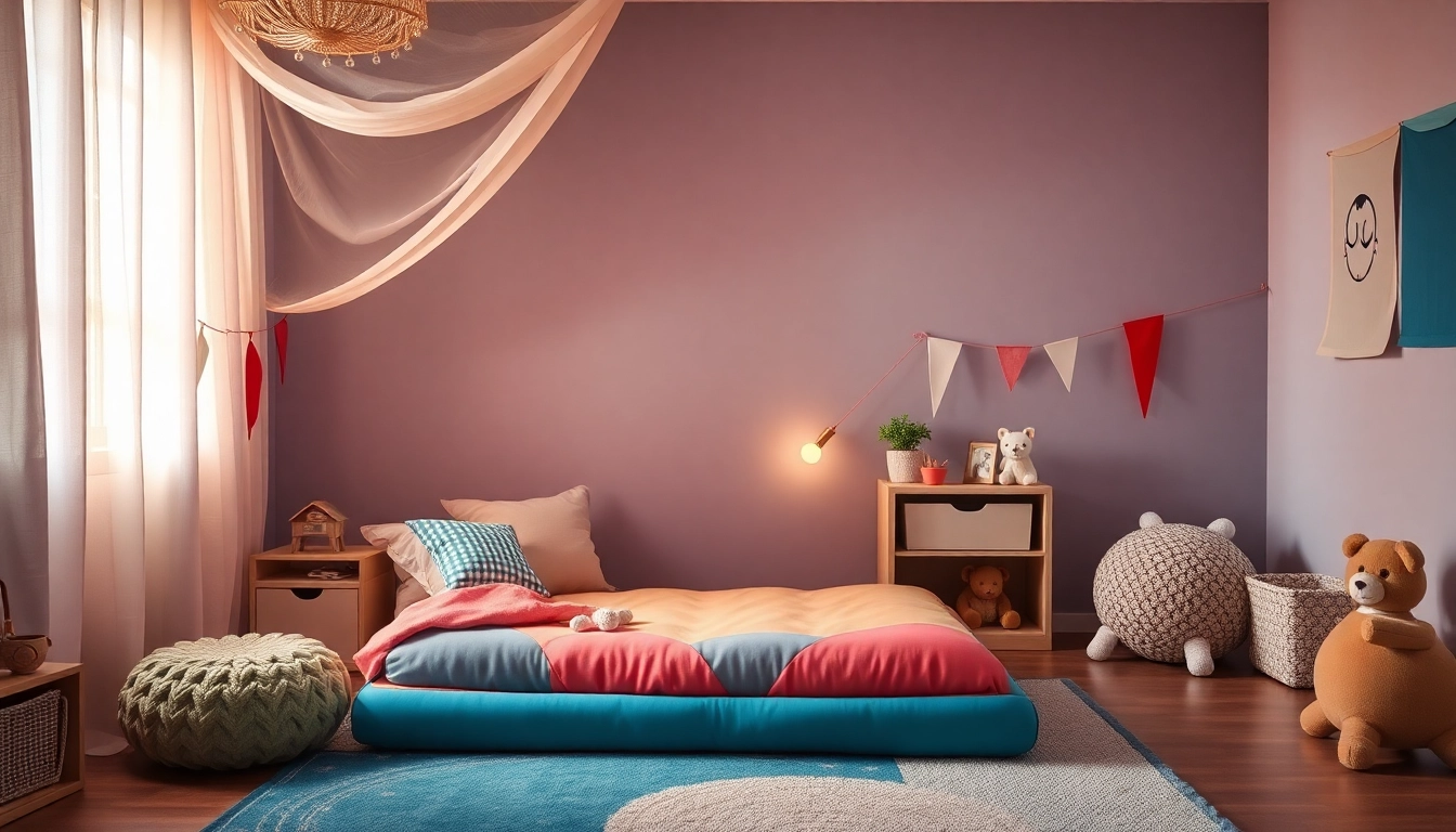 I materassi per bambini colorati in un ambiente accogliente per garantire il sonno sereno.